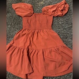 Amazon women Dress in Warm Orange